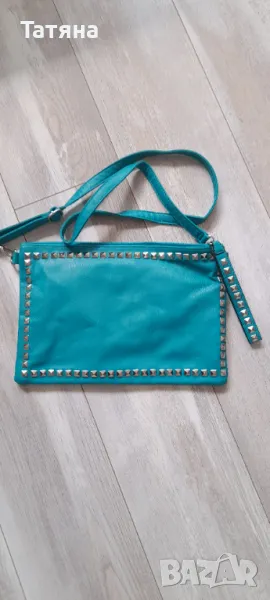 Тюркоазена малка чанта за през рамо, снимка 1