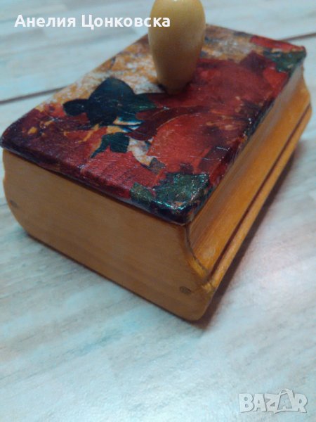 Дърв.кутия с коледни мотиви, снимка 1