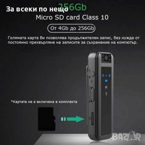 Мини камера за тяло HD, снимка 4 - HD камери - 42068000
