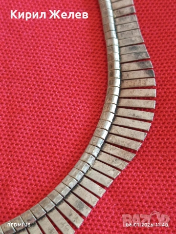 Винтидж сребърно колие тип яка стил КЛЕОПАТРА ювелирна изработка 52388, снимка 7 - Колиета, медальони, синджири - 53004436