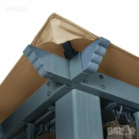 vidaXL Шатра със завеси, 400x300 см, таупе, алуминий, снимка 8 - Къмпинг мебели - 56146613