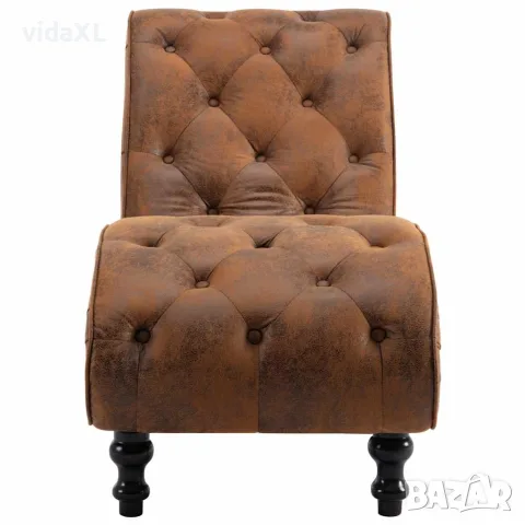 vidaXL Кушетка, кафява, изкуствен велур, снимка 3 - Кушетки - 56146426