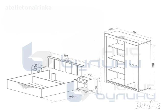 Спален комплект Шехерезада, снимка 2 - Спални и легла - 48573263