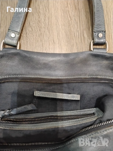 Сребриста чанта от естествена кожа, снимка 4 - Чанти - 53025284