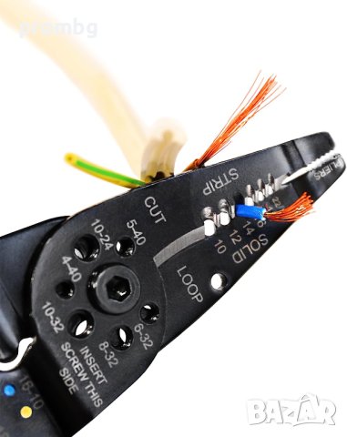 мултифункционални клещи за заголване на кабели, рязане и кримпване на кабелни обувки, немски, снимка 9 - Клещи - 35535365