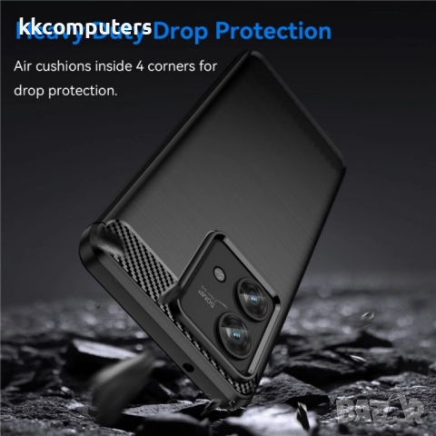 Motorola Edge 40 Neo 5G Удароустойчив Carbon Fiber Калъф и Протектор, снимка 5 - Калъфи, кейсове - 52085889