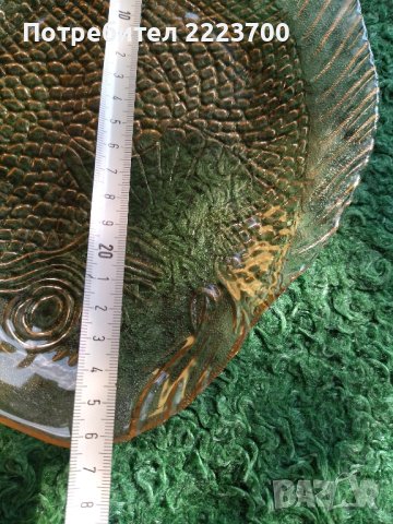 Ретро фруктиера и плато риба-цветно стъкло, снимка 4 - Аксесоари за кухня - 42216638