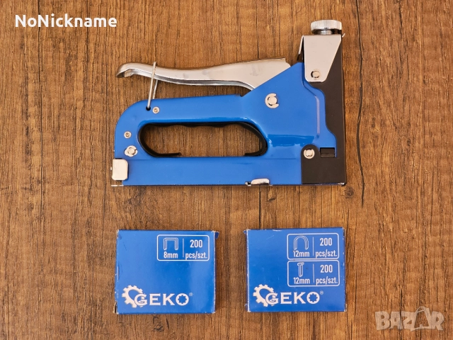 Ръчен такер GEKO G01332 3в1, 4-14 мм, с консумативи, снимка 2 - Други инструменти - 51641240