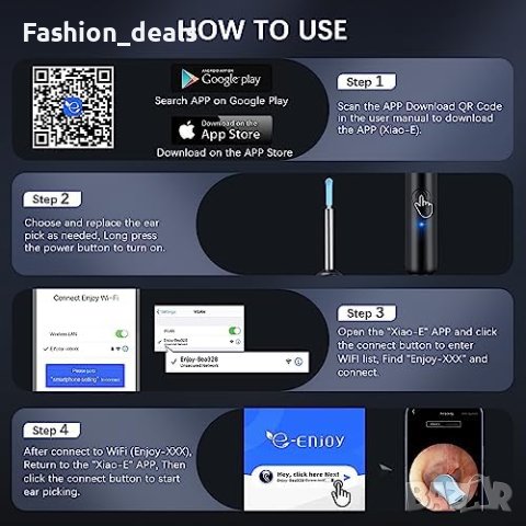 Нов Комплект за отстраняване на ушна с камера черни точки отоскоп, снимка 5 - Други - 42020235