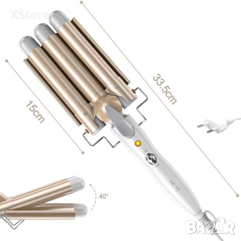 Тройна ретро преса за къдрене на косата, снимка 12 - Преси за коса - 52014659