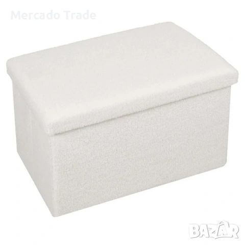 Декоративна табуретка с място за съхранение  Mercado Trade, Бял
