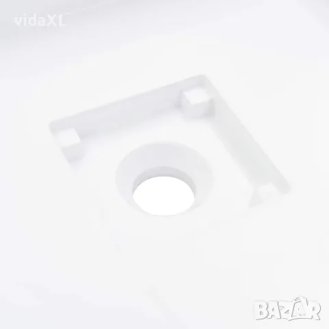 vidaXL Мивка, 50x50x12 см, минерална/мраморна отливка, бяла, снимка 8 - Мивки - 56146106