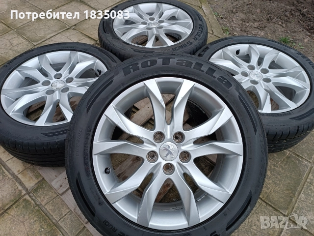 Лети джанти 17ки 5х108 Peugeot + летни гуми 215/55/17 Rotalla