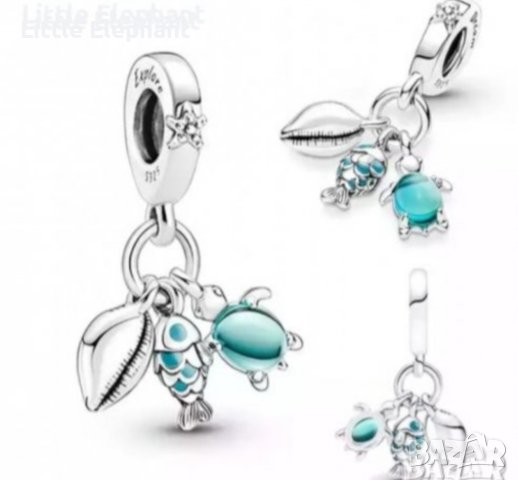 Сребърен висящ елемент Пандора,Summer dreams"Морски дълбини"/нов