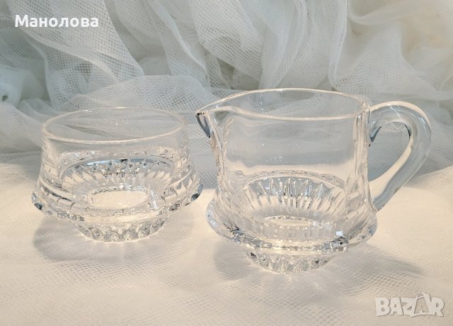 Комплект за сметана и захар Gorham Crystal от серията Lyric.