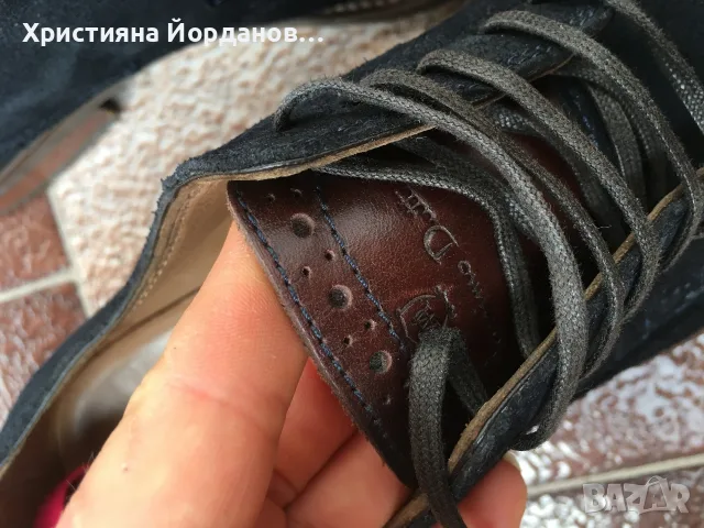 велурени кожени обувки, като нови , тъмносин , 42, снимка 8 - Спортно елегантни обувки - 55959207
