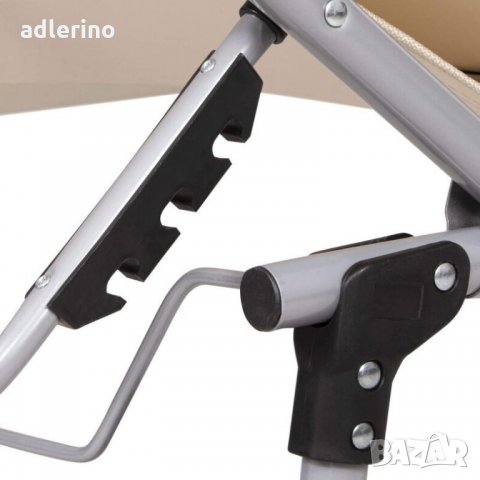 Сгъваем шезлонг с козирка, 188x57 см, шезлонг за басейн, градински шезлонг, 120 кг, кремав, снимка 4 - Градински мебели, декорация  - 34150991