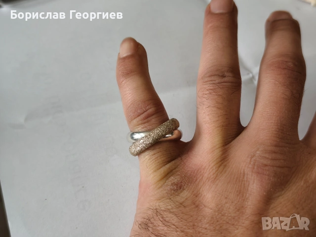 Двоен Сребърен пръстен 925 Bastian , снимка 5 - Пръстени - 53590829