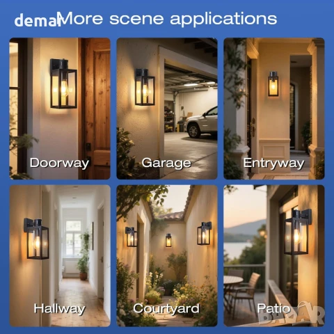 Външна стенна лампа Yaolon със сензор за движение - охранителна лампа от здрач до зори, снимка 7 - Външни лампи - 51416121