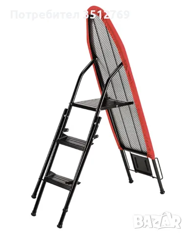 Дъска за гладене превръщаща се в стълба Jata 848S, 125 x 35 см, Червена