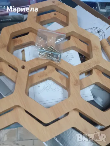 Стелаж за вино, Бамбукова етажерка за 6 бутилки винени, Wine rack, снимка 3 - Буркани, бутилки и капачки - 47854778