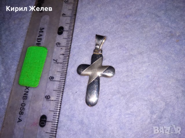 ЕЛЕГАНТЕН ИТАЛИАНСКИ СРЕБЪРЕН АРТ КРЪСТ СРЕБРО 925 с БЯЛА ПОЗЛАТА 38432, снимка 9 - Колиета, медальони, синджири - 41337131