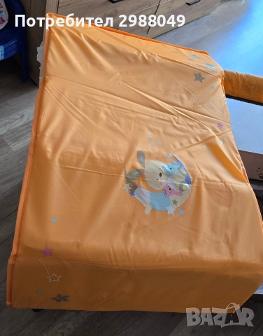 Детска кошара Moni Sleepy оранжево с кафяво., снимка 4 - Кошарки - 52867686