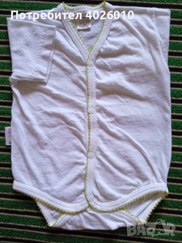 Бяло боди с къс ръкав , снимка 1 - Бодита за бебе - 44919479