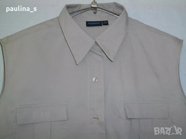 Два различни броя / Памучна риза без ръкави бяла и екрю / голям размер , снимка 13 - Ризи - 14243542