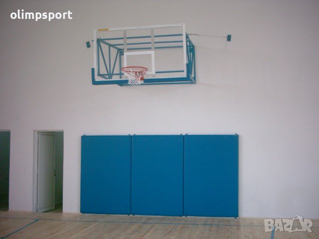 Предпазител за стена с размер 4 х 2 м: – за монтаж под стенен баскетболен кош 