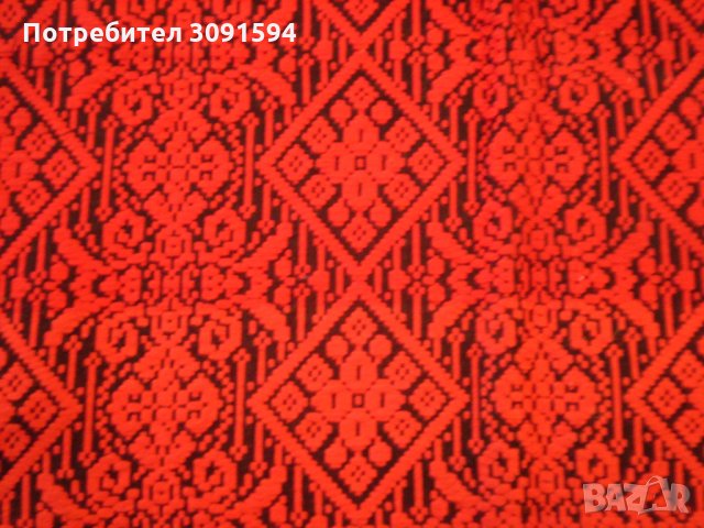 Червена  тъкана покривка килим памучни конци, снимка 7 - Антикварни и старинни предмети - 34518969