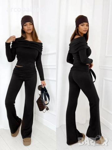 Дамски комплект от две части с отворени рамене, 5цвята , снимка 5 - Комплекти - 52674586