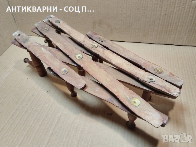 Стара Соц Дървена Сгъваема Закачалка. / НОМЕР 1677., снимка 5 - Антикварни и старинни предмети - 53782188