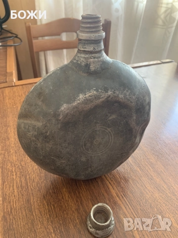 Османска калаена манерка XVIII–XIX век – масивна, антикварна, снимка 2 - Антикварни и старинни предмети - 51632404
