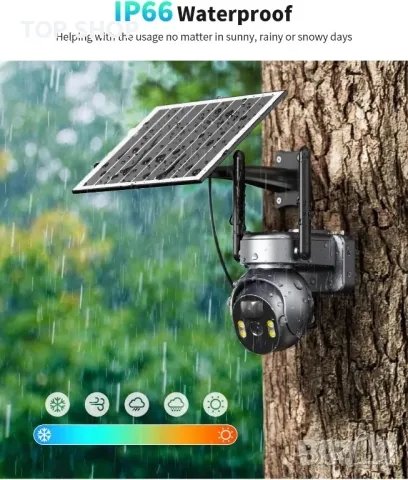 kebruma 4G LTE соларна охранителна камера 7,5W соларен панел SIM карта, снимка 2 - HD камери - 49487919