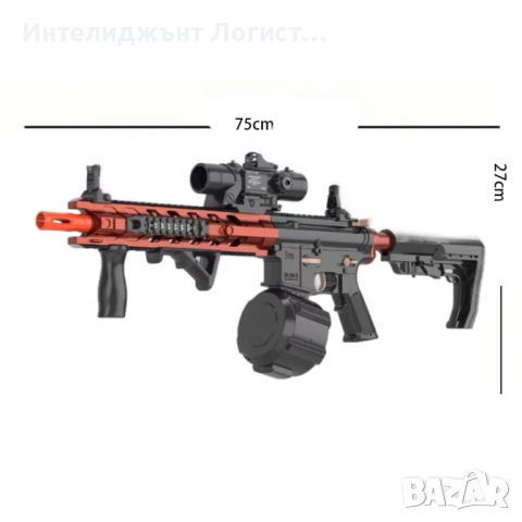 Гел бластер М4, автоматична стрелба, електрически и ръчно зареждане, снимка 2 - Електрически играчки - 44666347