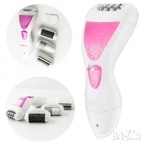 Уред за красота 4 в 1 приставки за обезкосмяване, тример, полиране на пети, снимка 9 - Електрически пили за пети - 48358978