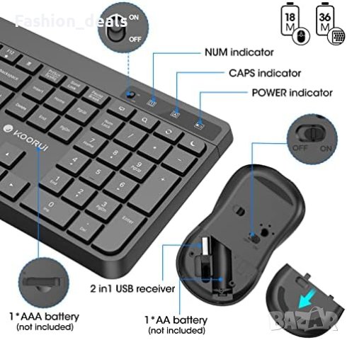 Нова Комбинирана безжична клавиатура и мишка бързи клавиши Подарък , снимка 6 - Клавиатури и мишки - 41955840