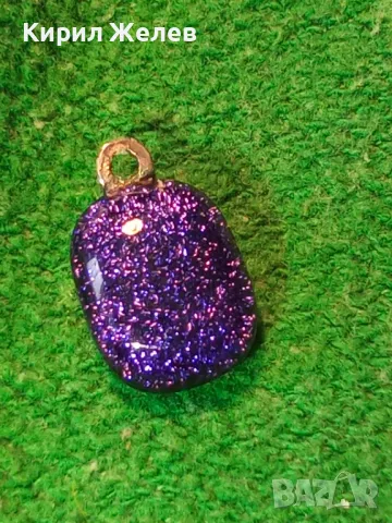 ВИНТИДЖ АРТ ПЕНДАНТ ЦВЕТНО СТЪКЛО с ПОСРЕБРЕН ДЪРЖАЧ от БЛАГОРОДНА СТОМАНА 42827, снимка 14 - Колиета, медальони, синджири - 49757662