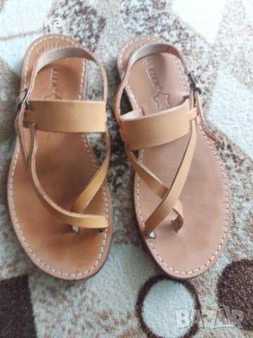 Естествена кожа дамски сандали, снимка 2 - Сандали - 41115234