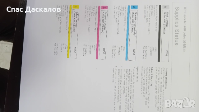 Цветен лазерен принтер HPLaserJet Pro400Color M451dn с дуплекс и мрежа, снимка 5 - Принтери, копири, скенери - 53843774