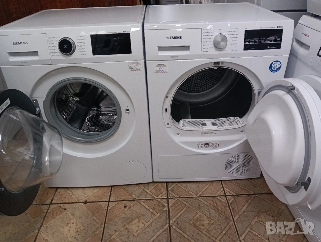 Комплект пералня и сушилня с термопомпа Сименс Siemens IQ 500 А+++ 8кг 2 години гаранция!, снимка 7 - Перални - 53300027