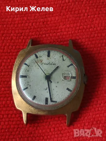 Стар мъжки часовник Ruhla ANTI-MAGNETIC с позлатена рамка за КОЛЕКЦИЯ 28401, снимка 11 - Други ценни предмети - 43894825