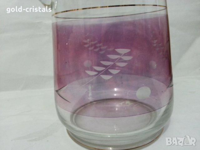 Ретро стъклена кана , снимка 2 - Антикварни и старинни предмети - 36017242