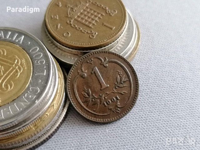 Монета - Австро-Унгария - 1 хелер | 1901г., снимка 1 - Нумизматика и бонистика - 35998442