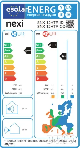 Инверторен климатик NEXI 12000 btu, снимка 7 - Климатици - 48768928