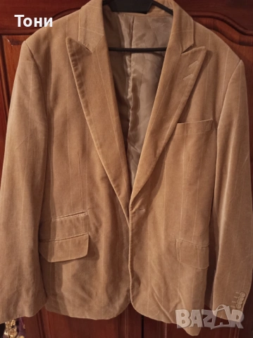 SELECTED Ново Мъжко Сако от Чист Натурален Велур L