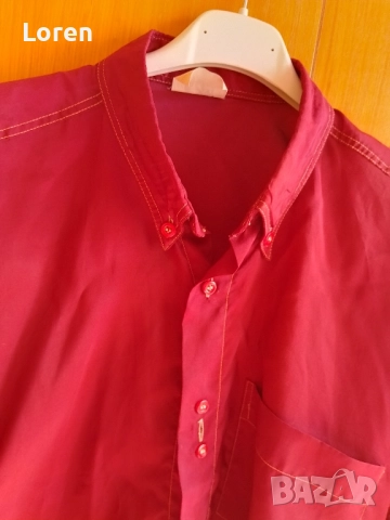 Подарявам вишнева мъжка риза , снимка 8 - Ризи - 51648591