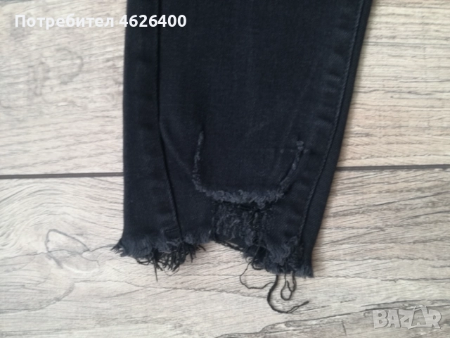 Продавам чисто нови модернистични-черни дънки MIMIDAVE със разкъсани крачоли, снимка 2 - Дънки - 52099524