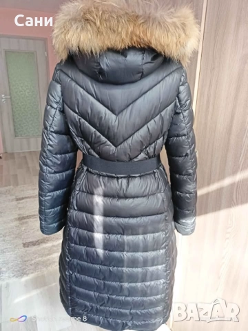 Дълго зимно яке с естествен пух, снимка 3 - Палта, манта - 38497955